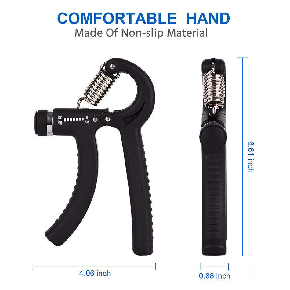 Hand Grip Strength Power Trainer Gripper Strengthener Adjustable Gym Exerciser