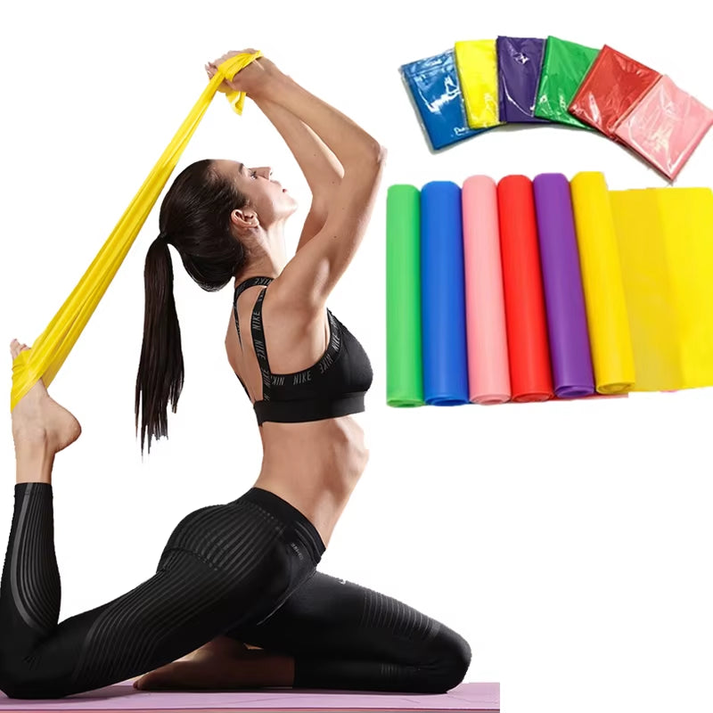 Elastic Resistance Band for Yoga, Pilates, Fitness Resistance Band, Gym Workout Equipment，Natural Rubber, 150Cm X 15Cm