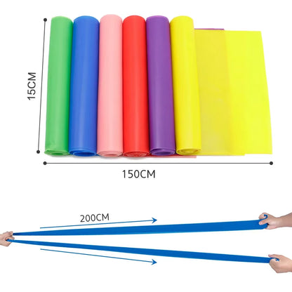 Elastic Resistance Band for Yoga, Pilates, Fitness Resistance Band, Gym Workout Equipment，Natural Rubber, 150Cm X 15Cm