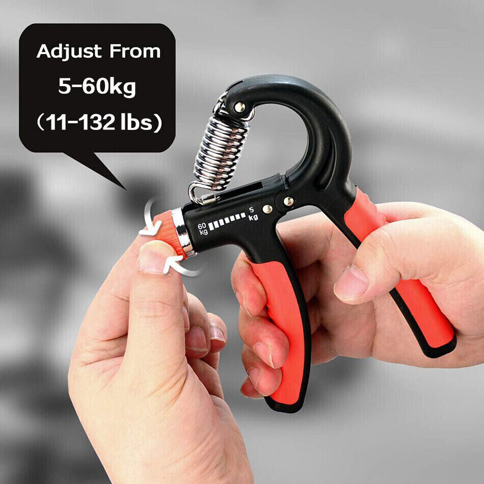 Hand Grip Strength Power Trainer Gripper Strengthener Adjustable Gym Exerciser